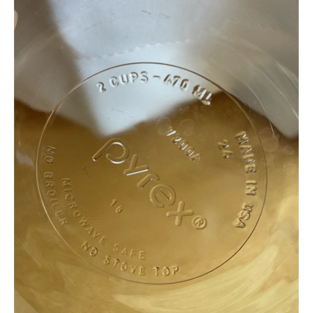 Pyrex 2 Cup Glass Storage Bowl Blue Lid